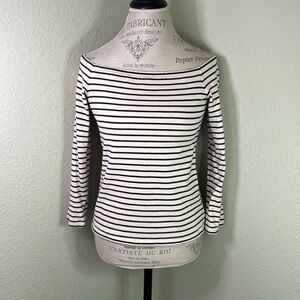 Theory Boatneck Striped Top